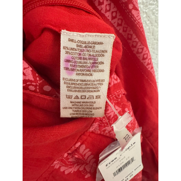 Free People Feel The Sun Red Bandana Jumpsuit NWT Sz 10 Boho Paisley Prairie - Picture 8 of 10